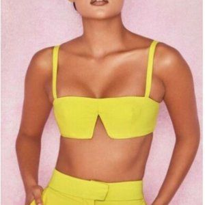 HouseofCB Small Leela Yellow Crepe V-Wire Bralette
